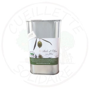 huile d'olive 50cl cueillette solidaire produit regionale du pays grassois